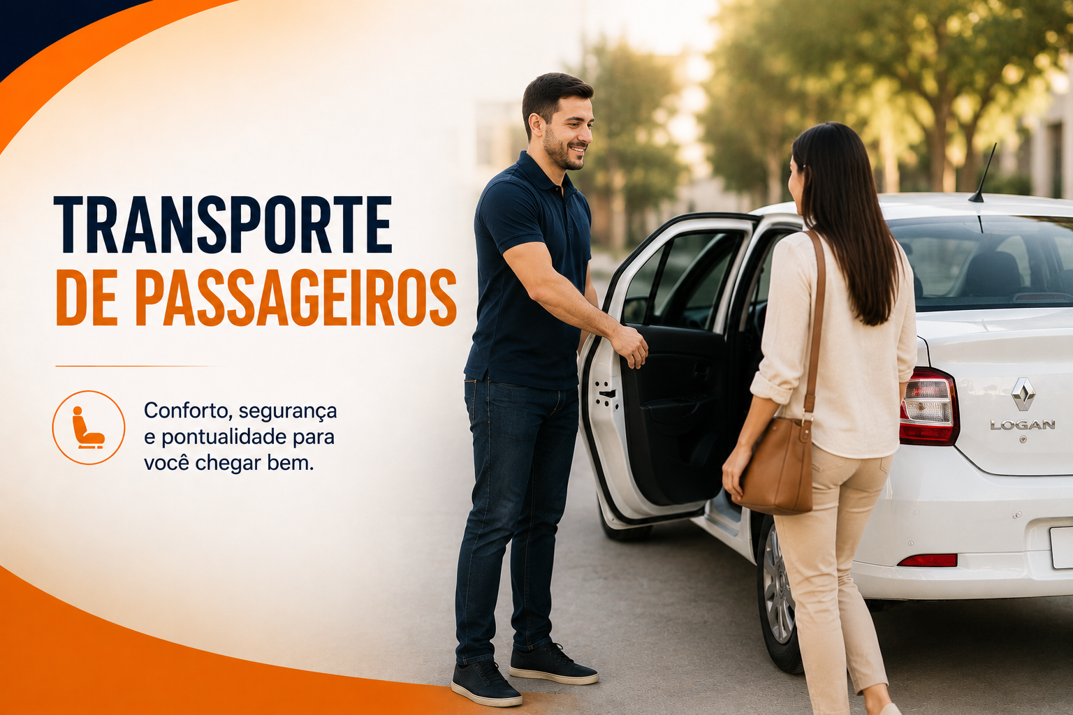 Motorista abrindo a porta para passageira